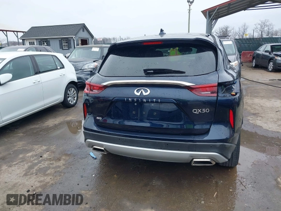 2022 Infiniti QX50 Pure with VIN 3PCAJ5AB6NF110784, listed as a IAAI auction lot 41798196 with 36,586 mi miles and . Bid and sale history available at DreamBid. Image 17.