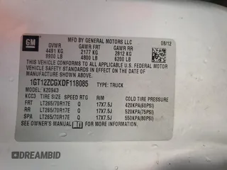2013 GMC Sierra 2500HD Work Truck с VIN 1GT12ZCGXDF118085, выставлен на аукционе Copart как лот 59717505 с пробегом 187 063 миль миль и Списание • Salvage title. История ставок и продаж доступна на DreamBid. Изображение 12.