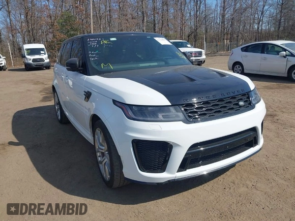 2019 Land Rover Range Rover Sport SVR with VIN SALWZ2SE7KA865879, listed as a IAAI auction lot 41613539 with 65,456 mi miles and . Bid and sale history available at DreamBid. Image 1.