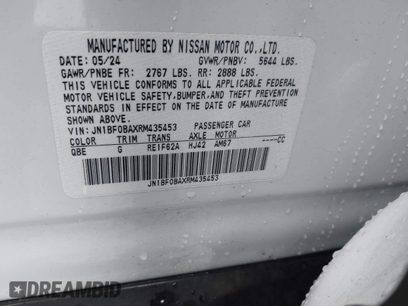 2024 Nissan ARIYA Evolve+ z VIN JN1BF0BAXRM435453, wystawiony jako IAAI lot #41745123 z przebiegiem 5 565 mil mil oraz . Historia ofert i sprzedaży dostępna na DreamBid. Obrazek 9.