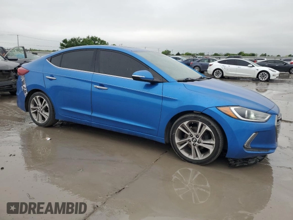 2017 Hyundai Elantra Limited with VIN 5NPD84LFXHH115902, listed as a Copart auction lot 52031265 with 206,320 mi miles and Clean Title. Bid and sale history available at DreamBid. Image 4.