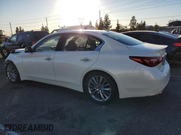 2023 Infiniti Q50 Luxe with VIN JN1EV7BP5PM510392, listed as a Copart auction lot 88456145 with 12,678 mi miles and Salvage Title. Bid and sale history available at DreamBid. Image 2.
