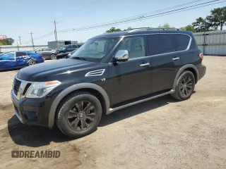 2017 Nissan Armada Platinum z VIN JN8AY2NF1H9304391, wystawiony jako Copart lot #57118845 z przebiegiem 70 481 mil mil oraz Szkoda całkowita • Salvage title. Historia ofert i sprzedaży dostępna na DreamBid. Obrazek 1.