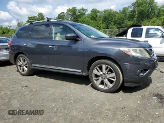 2013 Nissan Pathfinder Platinum with VIN 5N1AR2MM6DC672311, listed as a Copart auction lot 58985895 with 160,552 mi miles and Salvage title. Bid and sale history available at DreamBid. Image 4.