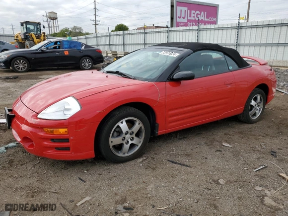 2003 Mitsubishi Eclipse GS with VIN 4A3AE45G93E045347, listed as a Copart auction lot 72971024 with 72,292 mi miles and Salvage Title. Bid and sale history available at carsss.com. Image 1.