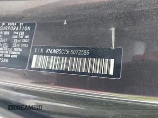 2015 Kia Sedona LX with VIN KNDMB5C13F6072586, listed as a IAAI auction lot 42090232 with 125,818 mi miles. Bid and sale history available at carsss.com. Image 9.