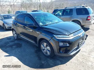 2019 Hyundai Kona Electric Ultimate with VIN KM8K53AG1KU023737, listed as a IAAI auction lot 41850388 with 57,074 mi miles. Bid and sale history available at carsss.com. Image 1.