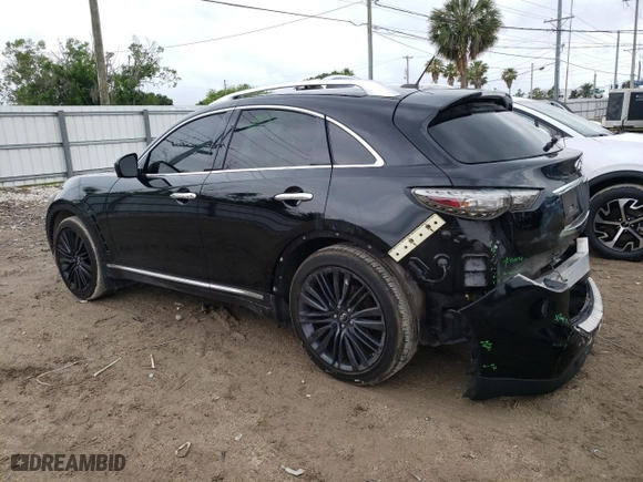 2017 Infiniti QX70 with VIN JN8CS1MU1HM143736, listed as a Copart auction lot 54896834 with 126,983 mi miles and Salvage Title. Bid and sale history available at carsss.com. Image 2.
