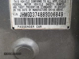 2008 Honda Fit with VIN JHMGD37488S006849, listed as a Copart auction lot 87059204 with 72,912 mi miles and Salvage Title. Bid and sale history available at carsss.com. Image 12.