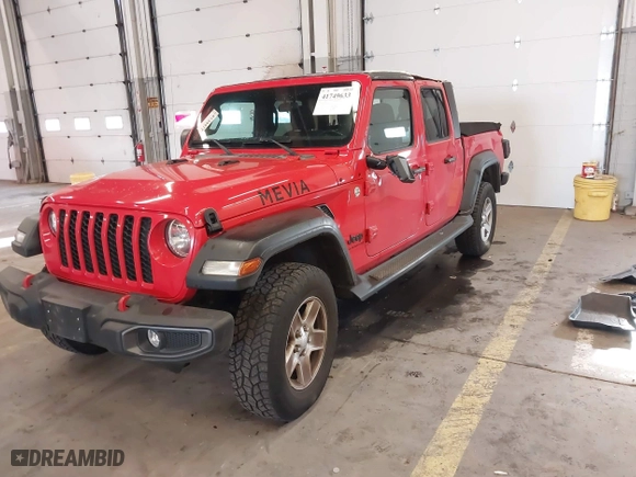 2020 Jeep Gladiator Sport S with VIN 1C6HJTAGXLL125496, listed as a IAAI auction lot 41749633 with 56,203 mi miles. Bid and sale history available at carsss.com. Image 17.