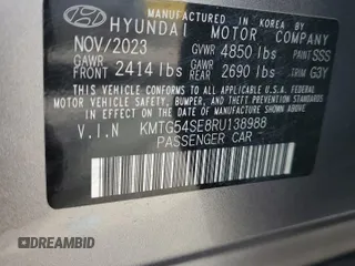 2024 Genesis G70 Sport Advanced with VIN KMTG54SE8RU138988, listed as a Copart auction lot 42835125 with 6,200 mi miles and Salvage Title. Bid and sale history available at DreamBid. Image 12.
