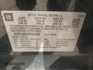 2015 GMC Sierra 1500 SLE z VIN 1GTR1UEC9FZ334983, wystawiony jako IAAI lot #41268146 z przebiegiem 203 084 mil mil oraz . Historia ofert i sprzedaży dostępna na DreamBid. Obrazek 9.