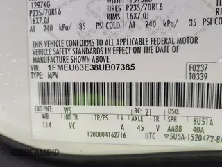 2008 Ford Explorer XLT with VIN 1FMEU63E38UB07385, listed as a IAAI auction lot 42300707 with 305,049 mi miles and . Bid and sale history available at DreamBid. Image 9.