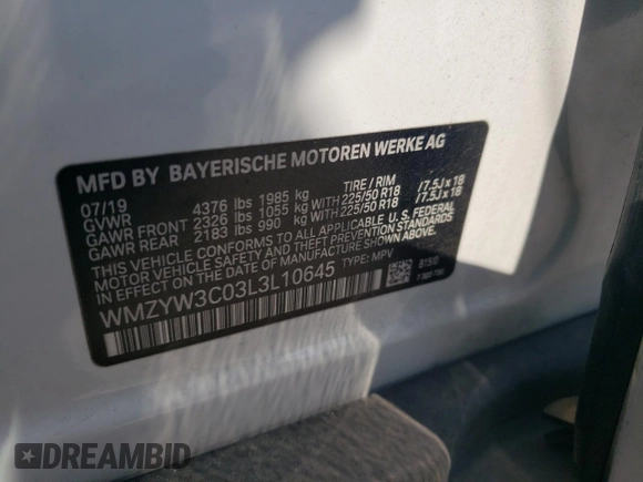 2020 MINI Countryman Oxford Edition with VIN WMZYW3C03L3L10645, listed as a Copart auction lot 67756844 with 78,012 mi miles and Salvage Title. Bid and sale history available at carsss.com. Image 13.