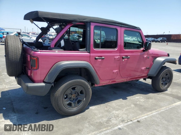2024 Jeep Wrangler Sport S with VIN 1C4PJXDG5RW318461, listed as a Copart auction lot 54270255 with 5,234 mi miles and Salvage title. Bid and sale history available at DreamBid. Image 3.