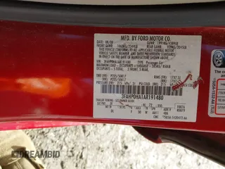 2010 Ford Fusion SE with VIN 3FAHP0HA1AR191480, listed as a IAAI auction lot 41844910 with 108,762 mi miles and . Bid and sale history available at carsss.com. Image 9.