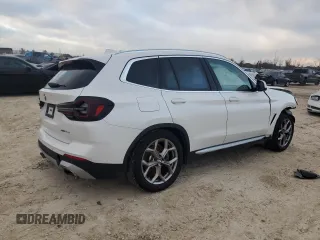 2022 BMW X3 xDrive30i with VIN 5UX53DP07N9M13593, listed as a Copart auction lot 44557635 with Not Provided miles and Salvage Title. Bid and sale history available at DreamBid. Image 3.