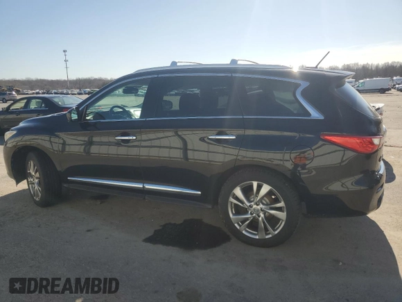2013 Infiniti JX35 with VIN 5N1AL0MM0DC332268, listed as a Copart auction lot 48032795 with 150,219 mi miles and Salvage Title. Bid and sale history available at DreamBid. Image 2.
