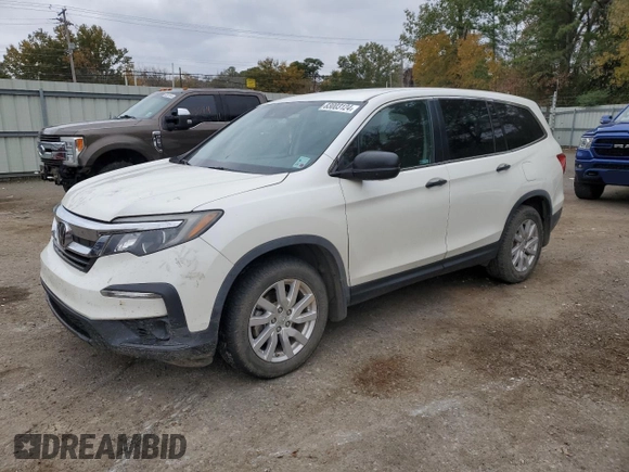 2019 Honda Pilot LX with VIN 5FNYF5H1XKB021356, listed as a Copart auction lot 83003124 with 154,493 mi miles and Salvage Title. Bid and sale history available at carsss.com. Image 1.