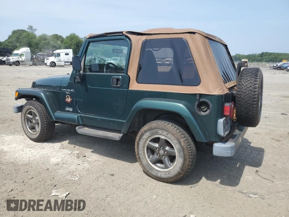 1999 Jeep Wrangler Sahara z VIN 1J4FY49S0XP453920, wystawiony jako Copart lot #61808475 z przebiegiem 129 062 mil mil oraz Czysty tytuł • Clean title. Historia ofert i sprzedaży dostępna na DreamBid. Obrazek 2.