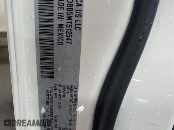 2021 Jeep Compass Latitude z VIN 3C4NJDBB5MT512547, wystawiony jako Copart lot #56885125 z przebiegiem 89 980 mil mil oraz Szkoda całkowita • Salvage title. Historia ofert i sprzedaży dostępna na DreamBid. Obrazek 13.