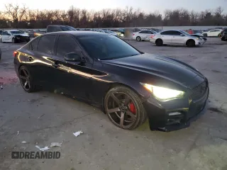 2017 Infiniti Q50 Red Sport 400 with VIN JN1FV7AR0HM871358, listed as a Copart auction lot 84252014 with 92,986 mi miles and Salvage Title. Bid and sale history available at carsss.com. Image 4.