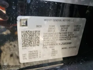 2020 GMC Sierra 1500 SLE with VIN 1GTR8BEK3LZ103080, listed as a Copart auction lot 75664524 with 34,557 mi miles and Clean Title. Bid and sale history available at carsss.com. Image 12.