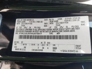 2017 Ford Escape Titanium with VIN 1FMCU0J91HUA75417, listed as a IAAI auction lot 42044170 with 116,431 mi miles. Bid and sale history available at carsss.com. Image 9.