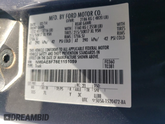 2014 Ford Transit Connect XLT z VIN NM0AE8F78E1151059, wystawiony jako Copart lot #62071735 z przebiegiem 232 518 mil mil oraz Czysty tytuł • Clean title. Historia ofert i sprzedaży dostępna na DreamBid. Obrazek 13.