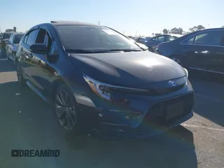 2023 Toyota Corolla Hybrid LE with VIN JTDBCMFE6P3001785, listed as a IAAI auction lot 41337266 with 25,829 mi miles. Bid and sale history available at carsss.com. Image 1.