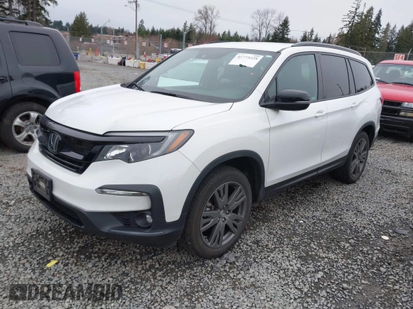 2022 Honda Pilot Sport z VIN 5FNYF6H37NB067593, wystawiony jako IAAI lot #41773225 z przebiegiem 55 480 mil mil oraz . Historia ofert i sprzedaży dostępna na DreamBid. Obrazek 2.