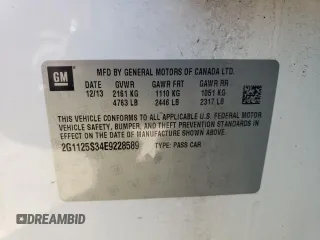2014 Chevrolet Impala LT with VIN 2G1125S34E9228589, listed as a Copart auction lot 75251334 with 103,569 mi miles and Non Repairable. Bid and sale history available at DreamBid. Image 12.