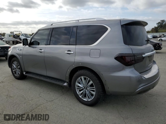 2020 Infiniti QX80 Luxe z VIN JN8AZ2NF9L9701773, wystawiony jako Copart lot #53162755 z przebiegiem 80 188 mil mil oraz Szkoda całkowita • Salvage title. Historia ofert i sprzedaży dostępna na DreamBid. Obrazek 2.