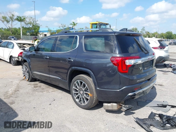 2021 GMC Acadia Denali with VIN 1GKKNPLS1MZ224156, listed as a IAAI auction lot 42105103 with 52,353 mi miles and . Bid and sale history available at carsss.com. Image 3.
