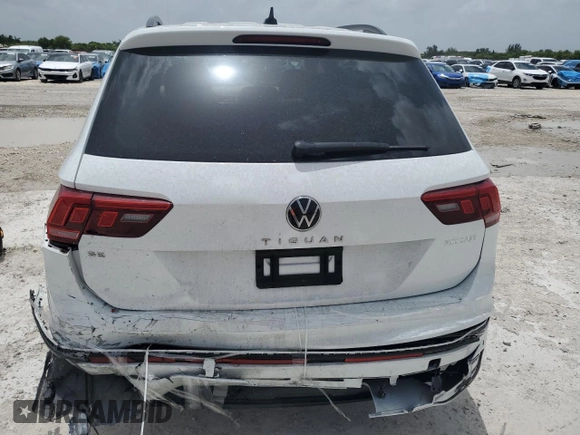 2022 Volkswagen Tiguan SE R-Line Black with VIN 3VVCB7AX7NM022952, listed as a Copart auction lot 62689115 with 16,119 mi miles and Salvage title. Bid and sale history available at DreamBid. Image 6.