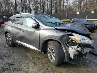 2016 Nissan Murano S with VIN 5N1AZ2MH2GN104231, listed as a Copart auction lot 45402905 with 0 mi miles and Salvage Title. Bid and sale history available at carsss.com. Image 4.