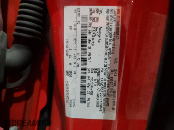 2014 Ford Focus SE with VIN 1FADP3F22EL139842, listed as a Copart auction lot 47935915 with 173,341 mi miles and Salvage Title. Bid and sale history available at carsss.com. Image 12.