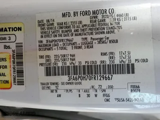 2015 Ford Fusion SE with VIN 3FA6P0H70FR129667, listed as a Copart auction lot 51018295 with 137,152 mi miles and Clean Title. Bid and sale history available at carsss.com. Image 12.