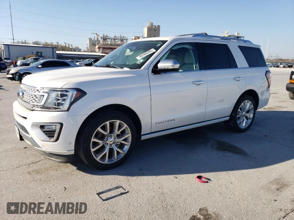 2019 Ford Expedition Platinum with VIN 1FMJU1LT1KEA71438, listed as a Copart auction lot 48466285 with 67,764 mi miles and Salvage Title. Bid and sale history available at carsss.com. Image 1.