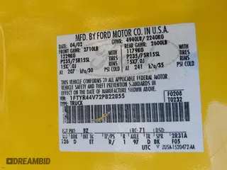 2002 Ford Ranger XL Fleet with VIN 1FTYR44V72PB22855, listed as a Copart auction lot 46700645 with 261,126 mi miles and Salvage Title. Bid and sale history available at carsss.com. Image 12.