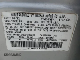 2012 Infiniti M37 with VIN JN1BY1ARXCM396491, listed as a Copart auction lot 53595085 with 178,417 mi miles and Salvage Title. Bid and sale history available at carsss.com. Image 12.
