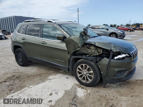 2019 Jeep Cherokee Latitude Plus with VIN 1C4PJLLXXKD262481, listed as a Copart auction lot 48874435 with 180,593 mi miles and Salvage Title. Bid and sale history available at carsss.com. Image 4.