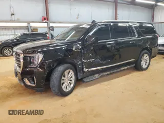 2021 GMC Yukon XL SLT with VIN 1GKS2GKD5MR361239, listed as a Copart auction lot 43741285 with 98,316 mi miles and Salvage Title. Bid and sale history available at carsss.com. Image 1.