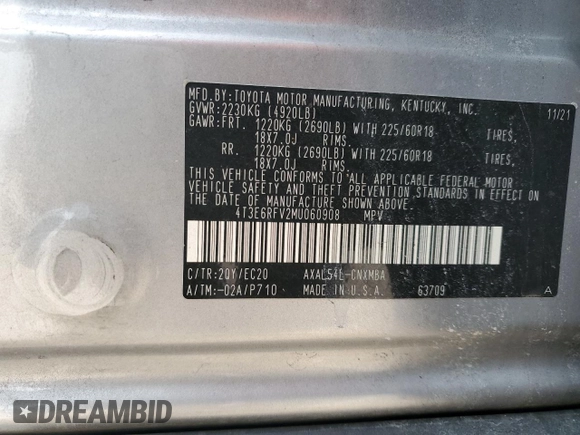 2021 Toyota RAV4 Hybrid XSE z VIN 4T3E6RFV2MU060908, wystawiony jako Copart lot #44738455 z przebiegiem 74 536 mil mil oraz Szkoda całkowita • Salvage title. Historia ofert i sprzedaży dostępna na DreamBid. Obrazek 14.