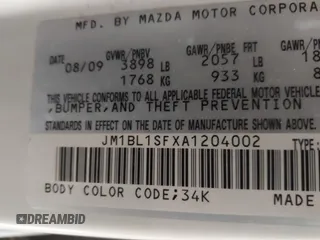 2010 Mazda 3 i SV with VIN JM1BL1SFXA1204002, listed as a IAAI auction lot 41153928 with 155,075 mi miles and . Bid and sale history available at DreamBid. Image 9.