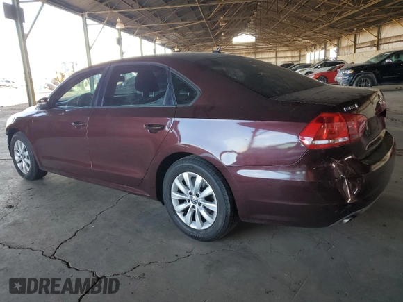 2013 Volkswagen Passat Wolfsburg Edition with VIN 1VWAP7A36DC096378, listed as a Copart auction lot 44678105 with 126,507 mi miles and Salvage Title. Bid and sale history available at carsss.com. Image 2.