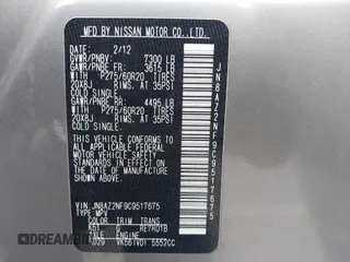2012 Infiniti QX56 7-passenger z VIN JN8AZ2NF9C9517675, wystawiony jako IAAI lot #42138696 z przebiegiem 129 478 mil mil oraz . Historia ofert i sprzedaży dostępna na DreamBid. Obrazek 9.