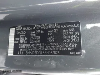 2025 Hyundai Santa Fe SEL with VIN 5NMP2DGL6SH087826, listed as a IAAI auction lot 41559372 with 3,081 mi miles. Bid and sale history available at carsss.com. Image 9.
