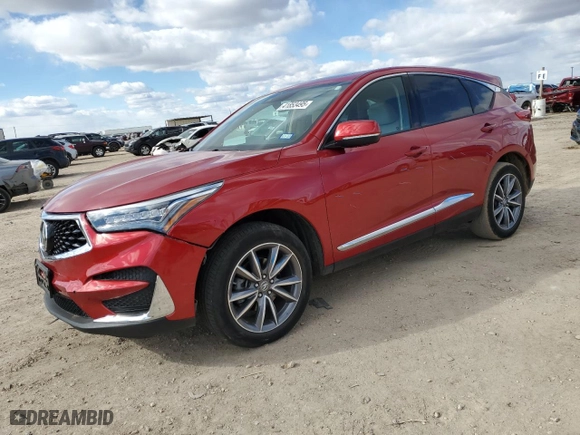2019 Acura RDX w/Technology Pkg with VIN 5J8TC1H55KL003800, listed as a Copart auction lot 41853495 with 38,850 mi miles and Salvage Title. Bid and sale history available at carsss.com. Image 1.