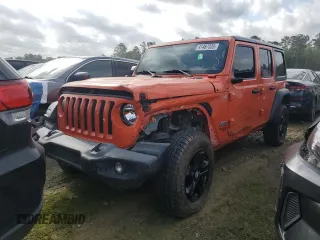 2020 Jeep Wrangler Unlimited Sport S with VIN 1C4HJXDNXLW129489, listed as a Copart auction lot 41487335 with 142,295 mi miles and Salvage Title. Bid and sale history available at carsss.com. Image 1.